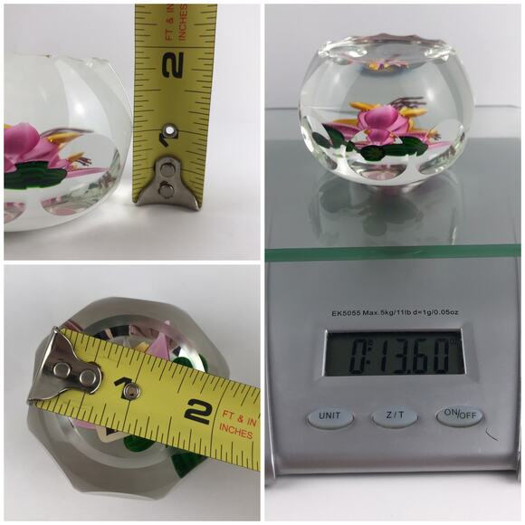 Perthshire 1987C Theobroma Cacao Flower Scallop Faceted Lampwork Paperweight COA - Picture 8 of 16